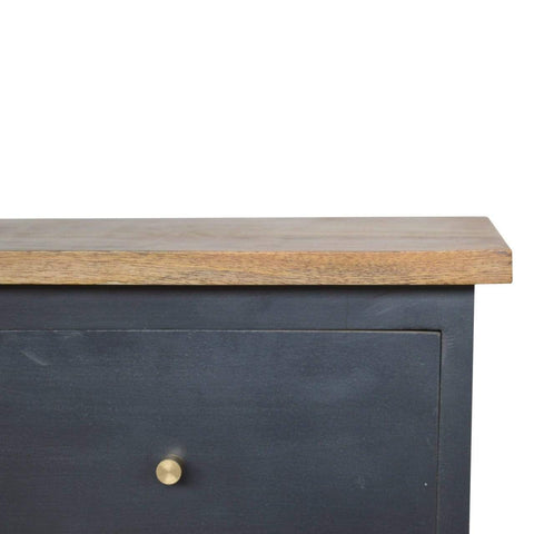 Midnight Blue Hand Painted Bedside Sleeping Artisan Furniture 