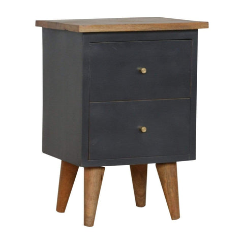 Midnight Blue Hand Painted Bedside Sleeping Artisan Furniture 