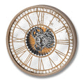 Mirrored Round Clock with Moving Mechanism Accessories Hill Interiors 