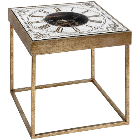Mirrored Square Framed Clock Table With Moving Mechanism Living Hill Interiors 