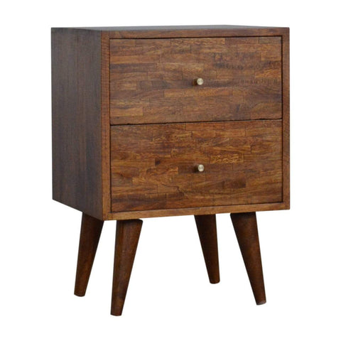 Mixed Chestnut Bedside Sleeping Artisan Furniture 