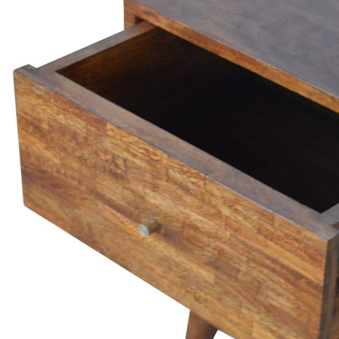 Mixed Chestnut Bedside Sleeping Artisan Furniture 
