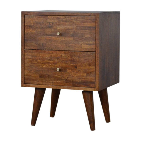 Mixed Chestnut Bedside Sleeping Artisan Furniture 