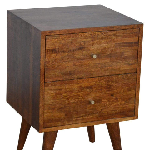 Mixed Chestnut Bedside Sleeping Artisan Furniture 