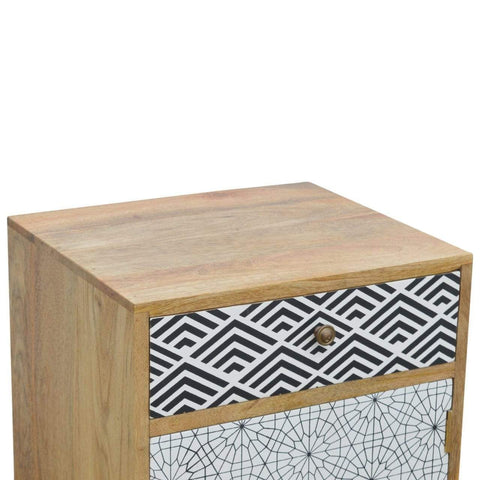 Mixed Pattern Bedside Sleeping Artisan Furniture 