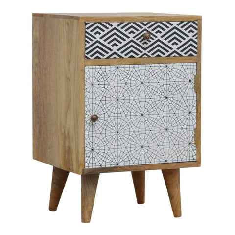 Mixed Pattern Bedside Sleeping Artisan Furniture 