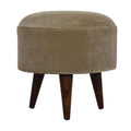 Mocha Velvet Nordic Style Footstool Living Artisan Furniture 
