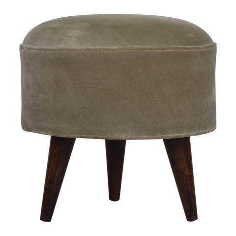 Mocha Velvet Nordic Style Footstool Living Artisan Furniture 
