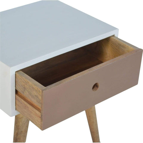 Mocha & White Painted Bedside Sleeping Artisan Furniture 