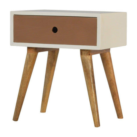 Mocha & White Painted Bedside Sleeping Artisan Furniture 