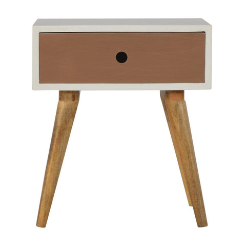 Mocha & White Painted Bedside Sleeping Artisan Furniture 