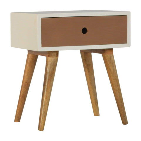 Mocha & White Painted Bedside Sleeping Artisan Furniture 