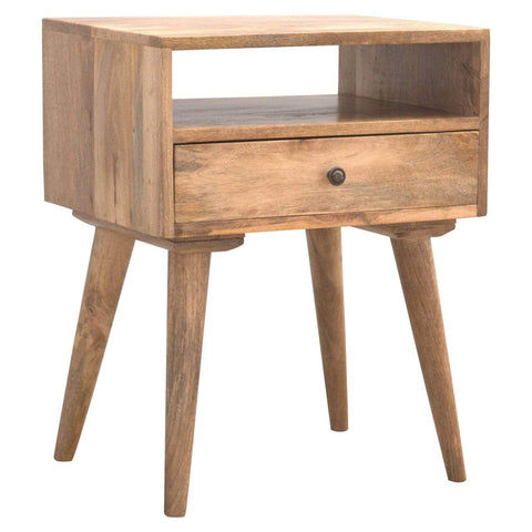 Modern Solid Wood Bedside with Open Slot Sleeping Artisan Furniture 