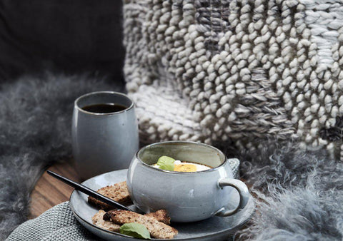 Mongolian Lambskin in Cement Grey by Lene Bjerre Throw Lene Bjerre 