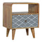 Monochrome Print Bedside with Open Slot Sleeping Artisan Furniture 