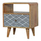 Monochrome Print Bedside with Open Slot Sleeping Artisan Furniture 