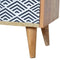 Monochrome Print Bedside with Open Slot Sleeping Artisan Furniture 