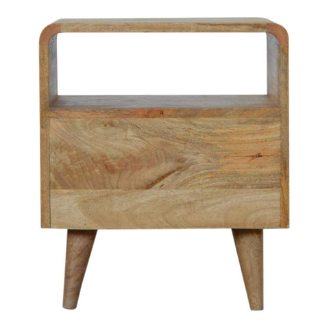Monochrome Print Bedside with Open Slot Sleeping Artisan Furniture 