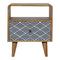 Monochrome Print Bedside with Open Slot Sleeping Artisan Furniture 