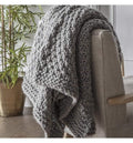Moss Chunky Knitted Throw Grey Accessories Regency Studio 