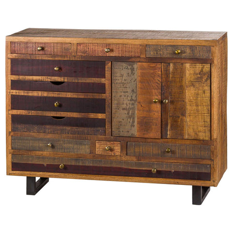 Multi Draw Reclaimed Industrial Chest With Brass Handle Living Hill Interiors 