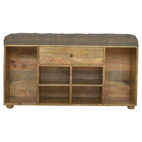 Multi Tweed 4 Slot Shoe Storage Bench Living Artisan Furniture 