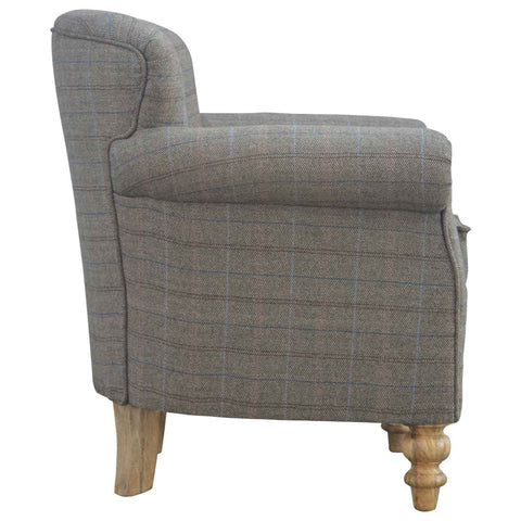 Multi Tweed Armchair with Turned Feet Living Artisan Furniture 