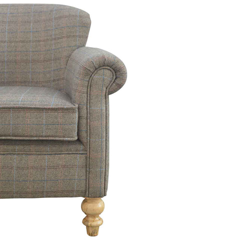 Multi Tweed Armchair with Turned Feet Living Artisan Furniture 