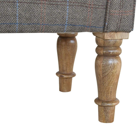 Multi Tweed Bedroom Bench with Turned Feet Living Artisan Furniture 