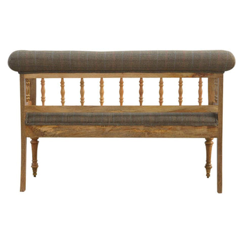 Multi Tweed Deep Button Hallway Bench Living Artisan Furniture 