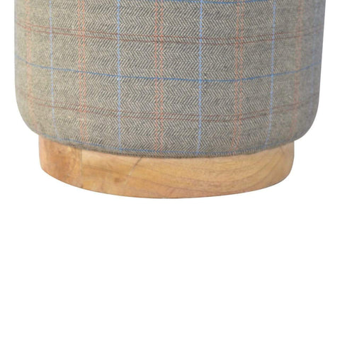 Multi Tweed Round Footstool Living Artisan Furniture 