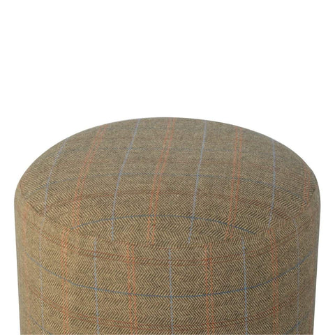 Multi Tweed Round Footstool Living Artisan Furniture 