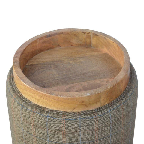 Multi Tweed Round Footstool Living Artisan Furniture 