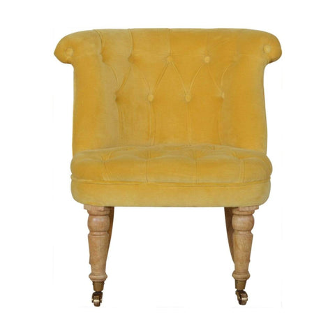 Mustard Velvet Accent Chair Living Artisan Furniture 
