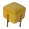 Mustard Velvet Footstool with Solid Wood Legs Living Artisan Furniture 