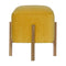 Mustard Velvet Footstool with Solid Wood Legs Living Artisan Furniture 
