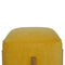 Mustard Velvet Footstool with Solid Wood Legs Living Artisan Furniture 