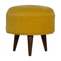 Mustard Velvet Nordic Style Footstool Living Artisan Furniture 