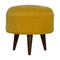 Mustard Velvet Nordic Style Footstool Living Artisan Furniture 