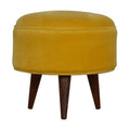 Mustard Velvet Nordic Style Footstool Living Artisan Furniture 