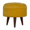 Mustard Velvet Nordic Style Footstool Living Artisan Furniture 