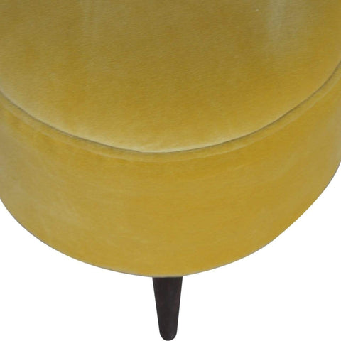 Mustard Velvet Nordic Style Footstool Living Artisan Furniture 