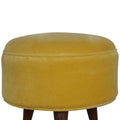 Mustard Velvet Nordic Style Footstool Living Artisan Furniture 