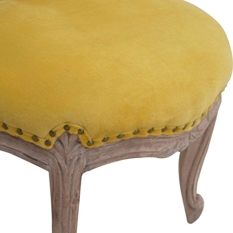 Mustard Velvet Studded Chair Living Artisan Furniture 