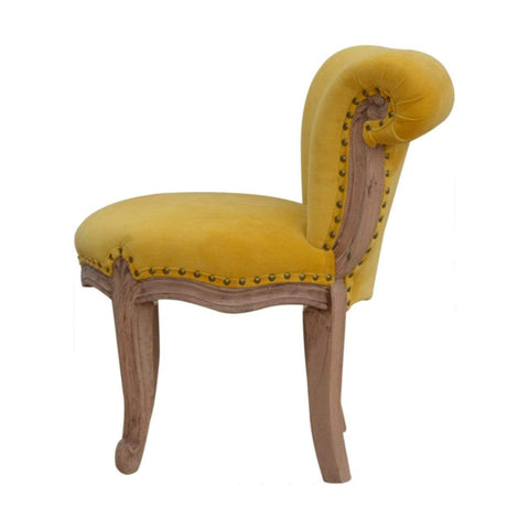 Mustard Velvet Studded Chair Living Artisan Furniture 