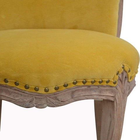 Mustard Velvet Studded Chair Living Artisan Furniture 