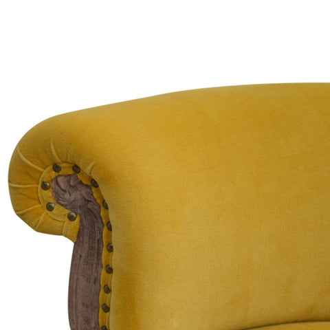 Mustard Velvet Studded Chair Living Artisan Furniture 