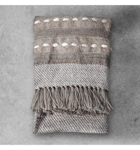 Nador Natural Hand Embellished Throw Accessories Regency Studio 