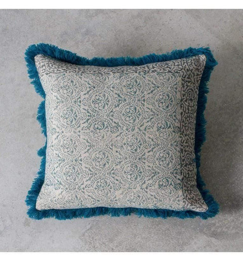 Nakur Block Printed Cushion Teal Accessories Regency Studio 