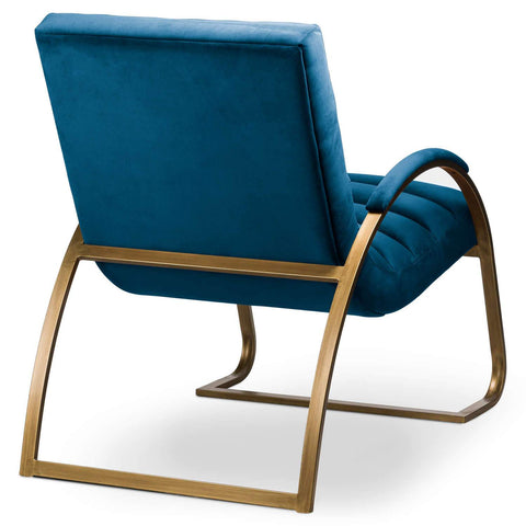 Navy And Brass Ribbed Ark Chair Living Hill Interiors 